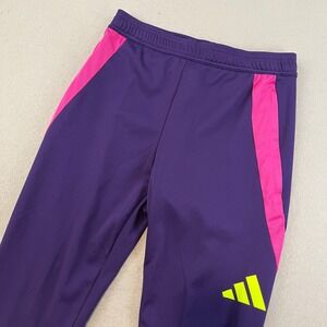 Adidas Women's Purple Pink Neon Yellow Soccer Football Training Pants Size S‎